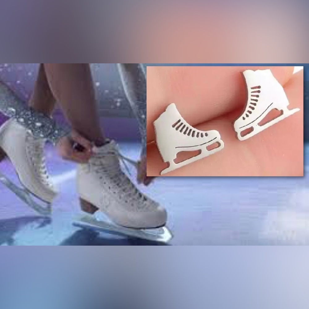 $3⛸️Ice Skating Stud Earrings⛸️New⛸️$3 WHEN BUNDLED WITH 3 OR MORE ITEMS - Picture 1 of 12